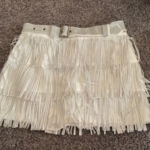 Stylish White Fringe Skirt